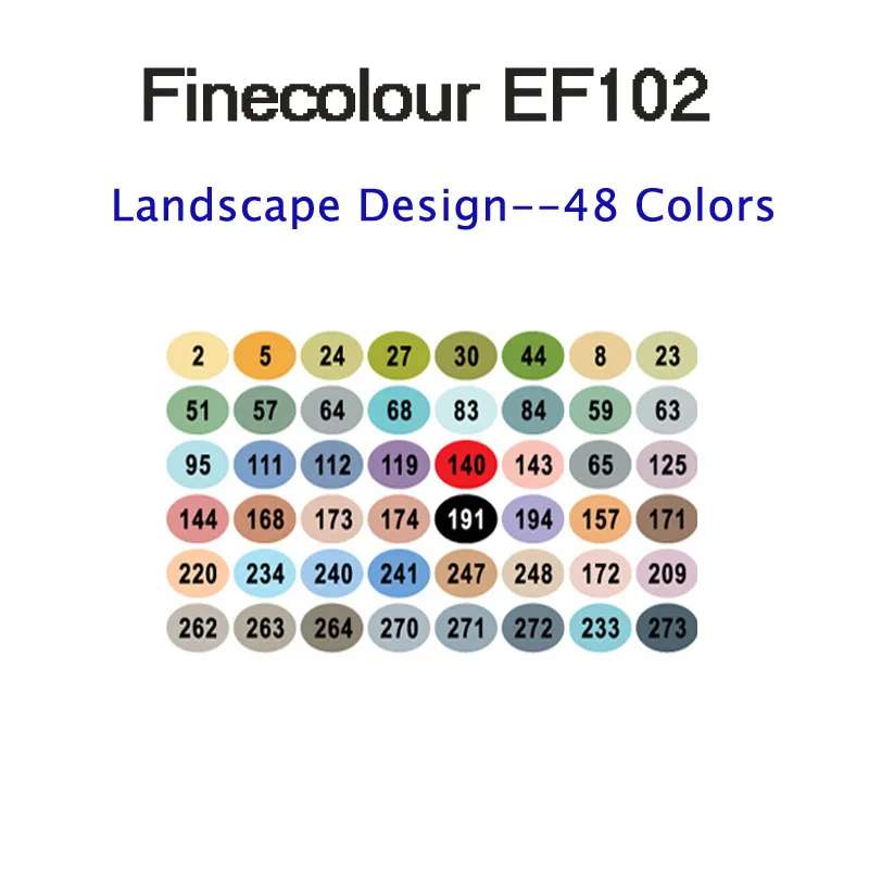 Finecolour EF102 двухсторонняя кисть для рисования 36/72/160 мягкая фломастера рисовать Архитектура/одежда/Промышленность/Дизайн интерьера - Цвет: 48 landscape EF102