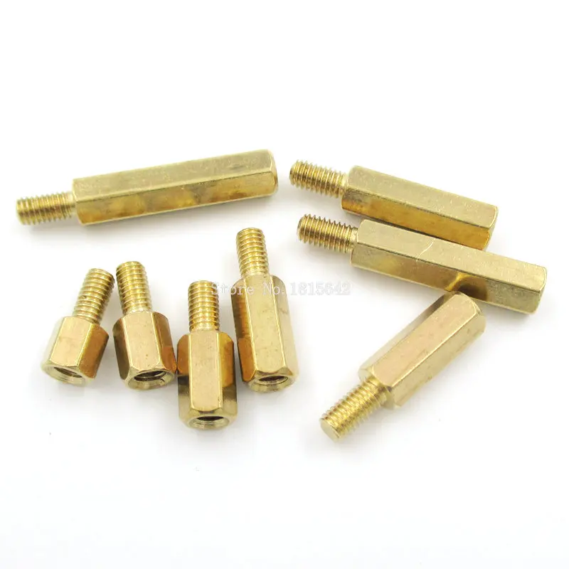 

WEIDILY 20 шт. шестигранные латунные проставки M3 с наружной резьбой + винты M3