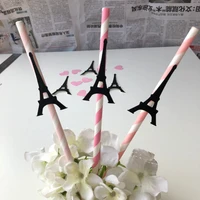 25 french tower paper straws a day in paris party drinks wedding birthday anniversary baby shower table drinking decoration