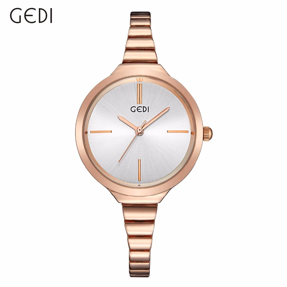 GEDI брендовые роскошные женские кварцевые часы модные наручные с браслетом