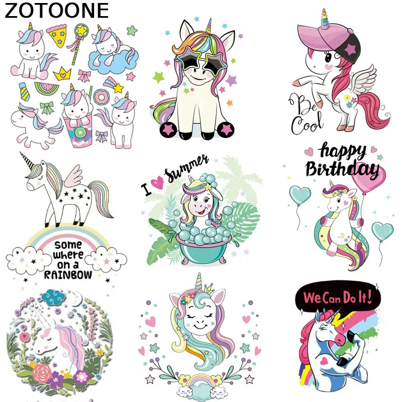 Zoсолнечный Единорог штамповочный патч футболка куртка печатная наклейка DIY