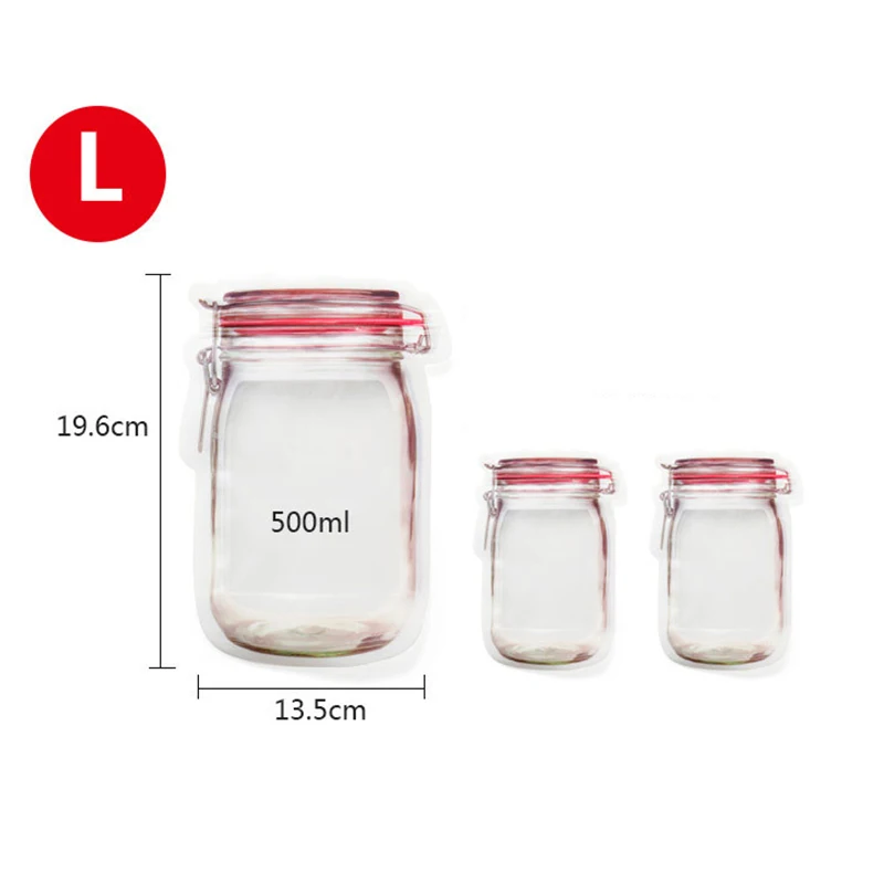 7 шт. Mason Jar с узором, сумки для хранения продуктов, набор, кухонный органайзер, детские закуски, закуски, свежие сумки, сумки для хранения продуктов - Цвет: A