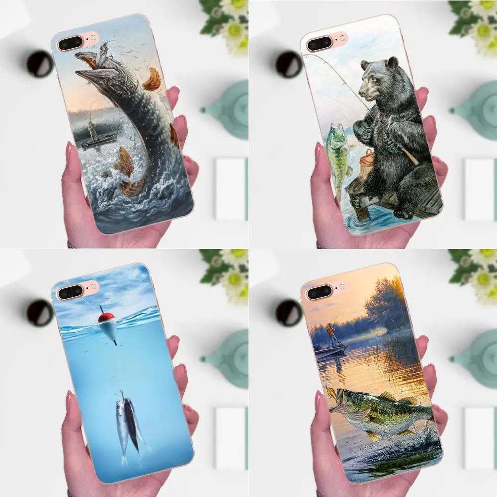 Мягкий ТПУ чехол для Apple iPhone X XS Max XR 4 4S 5 5C 5S SE 6 6S 7 8 Plus Bass Fishing | Мобильные телефоны и