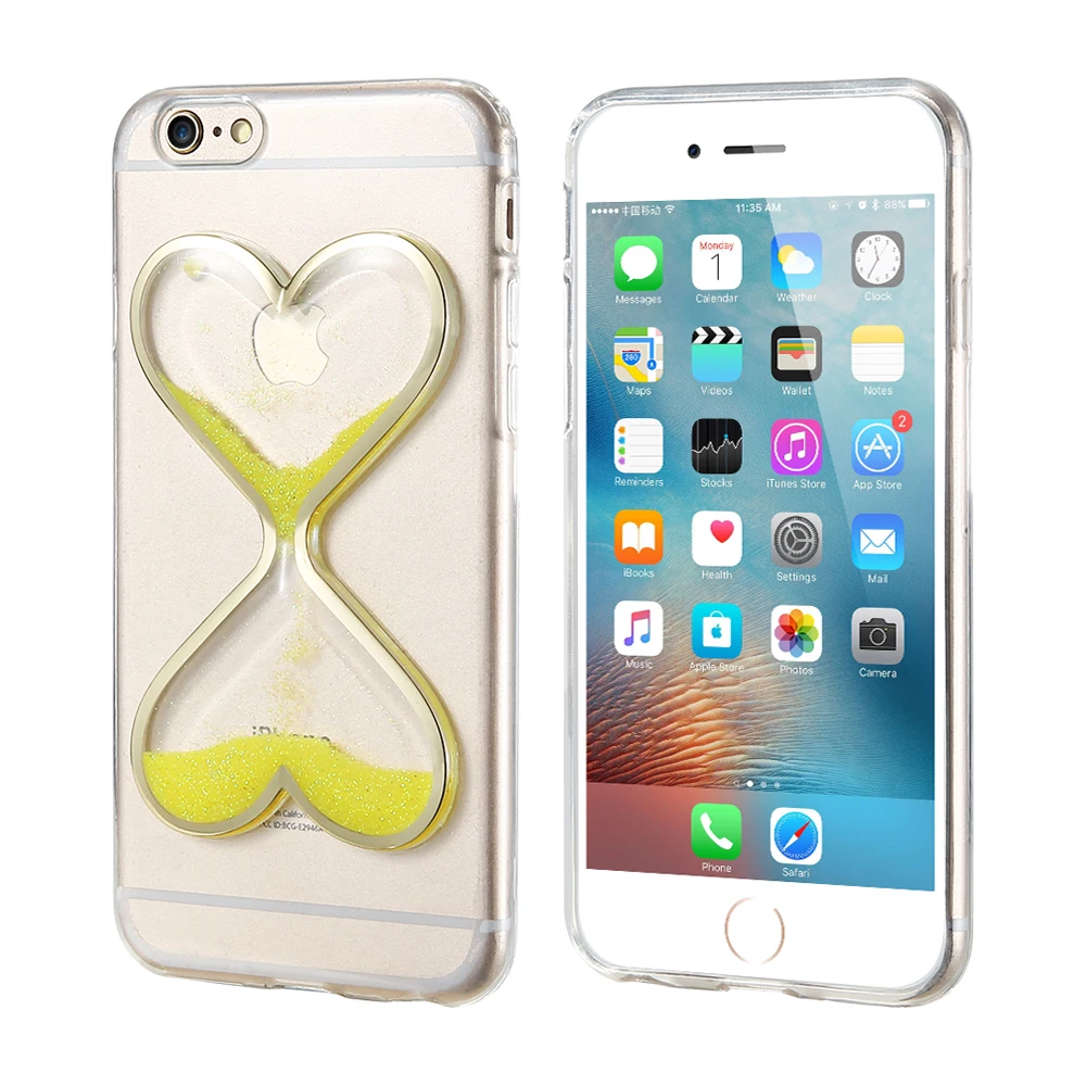 Kisscase девчушки Quicksand чехол для iPhone 6 S 7 Красочные четко TPU плюс блеск Телефонные