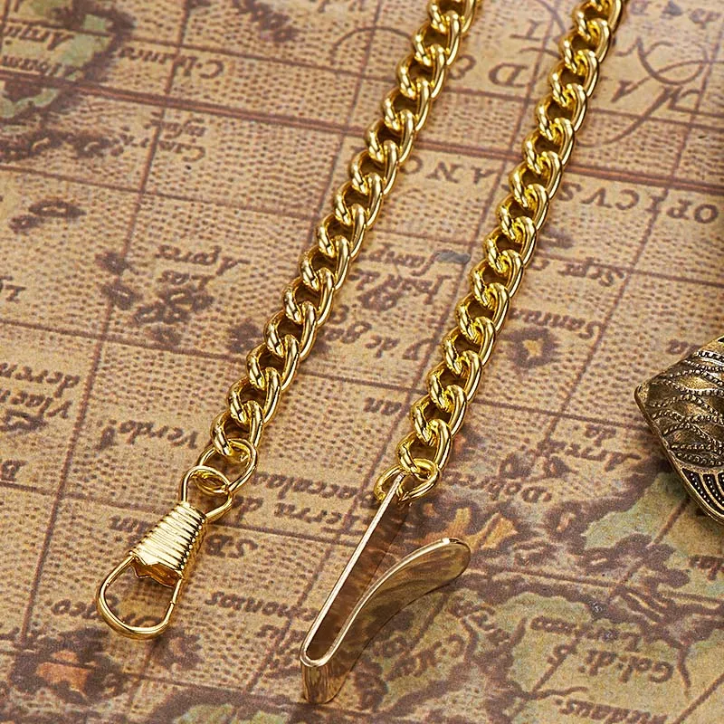 OUYAWEI золотые карманные часы механические мужские винтажные с подвеской и