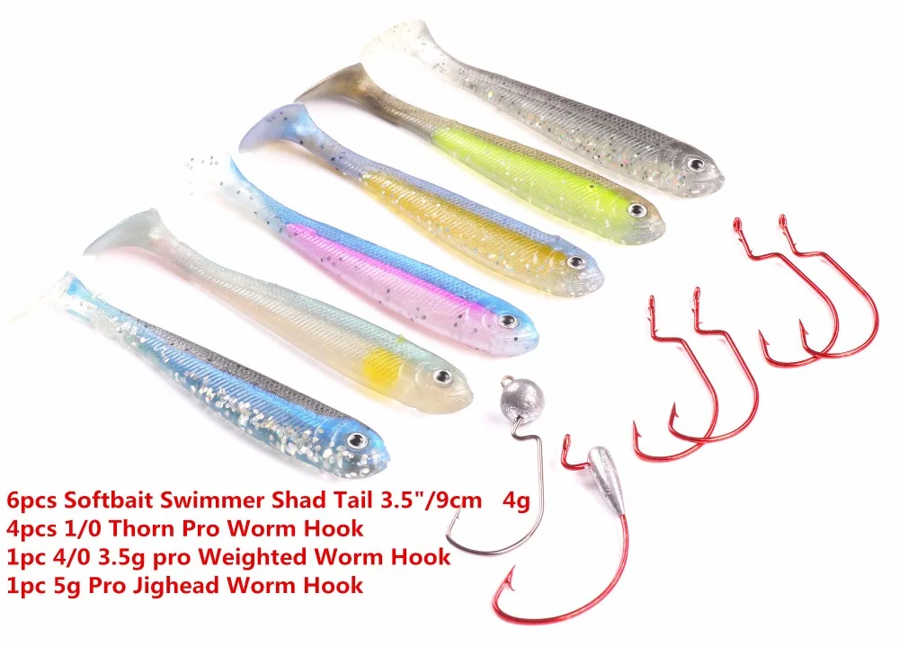 Mizugiwa 12 шт./компл. качели ударный Шинель для хвоста Minnow Jighead Swimbaits крючки Червяков