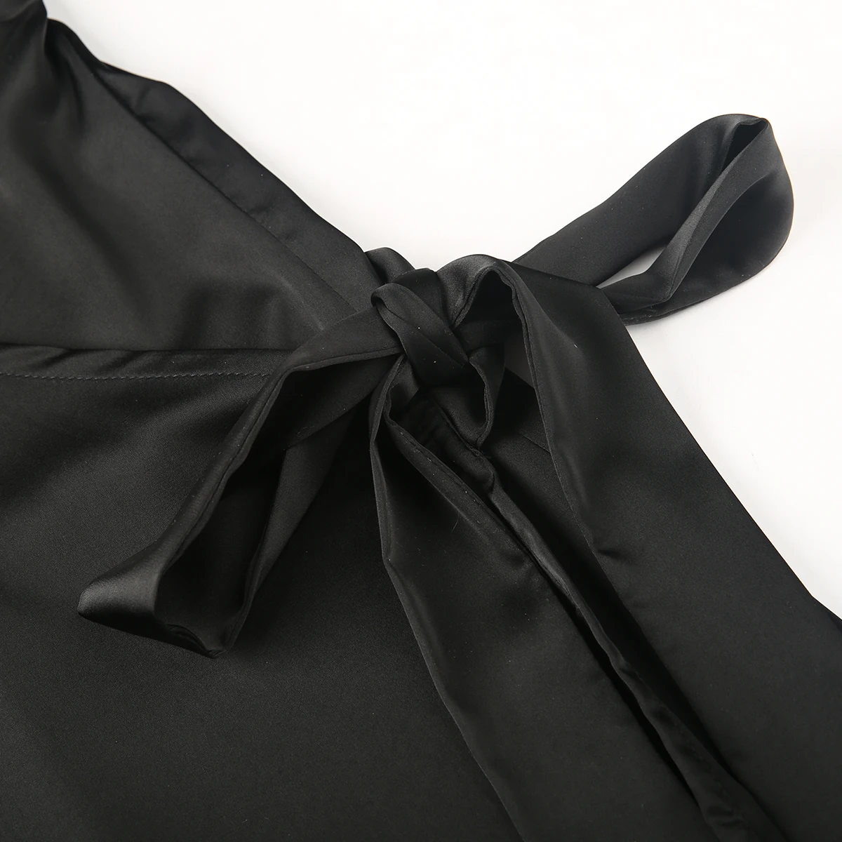 MCO 2018 осень Rouched 3/4 рукава плюс размер обертывание платье секси галстук Талия над