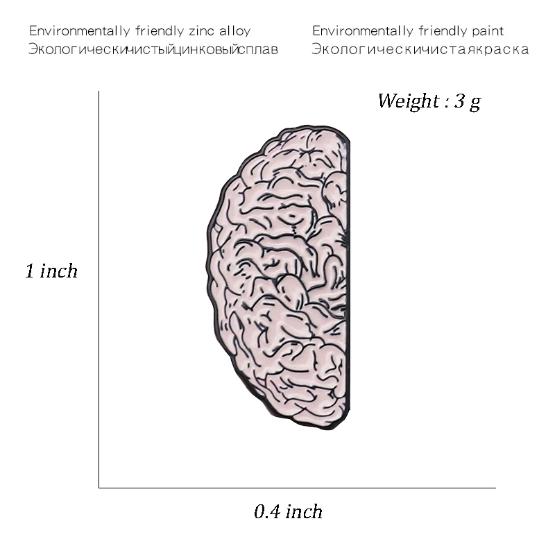 Realistic brain heart Couple pins Punk Badges Brooches Denim Enamel lapel medicine Gifts for men women Jewelry wholesale | Украшения и