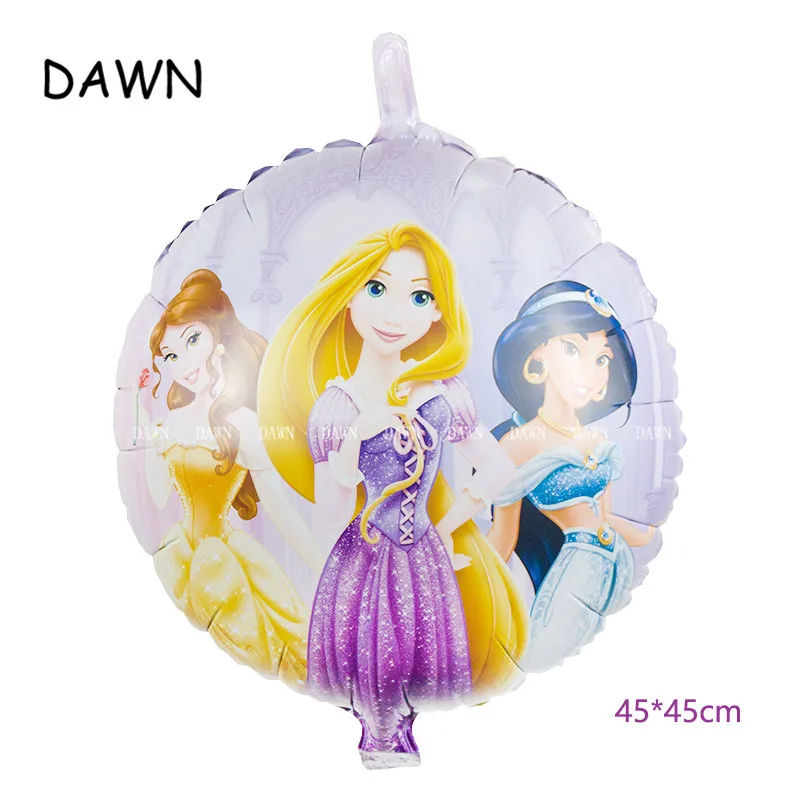 Round Princess 92*55 см большие Белль Аврора Золушка Белоснежка Эльза Русалка Принцесса фольгированные шары Детские украшения на день рождения - Цвет: Round Princess