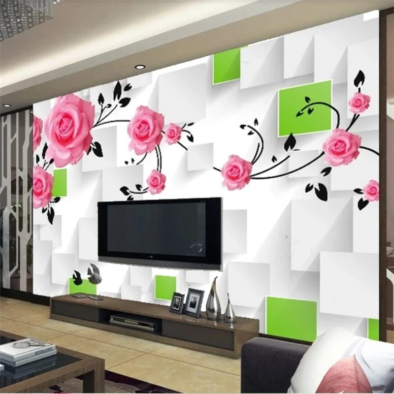 wellyu Custom wallpaper 3D murals living room rose box TV background wall bedroom restaurant clothing store mural 3d | Обустройство