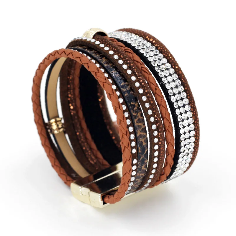 VONNOR ювелирные изделия Многослойные веревки стразы аксессуары с бахромой браслет