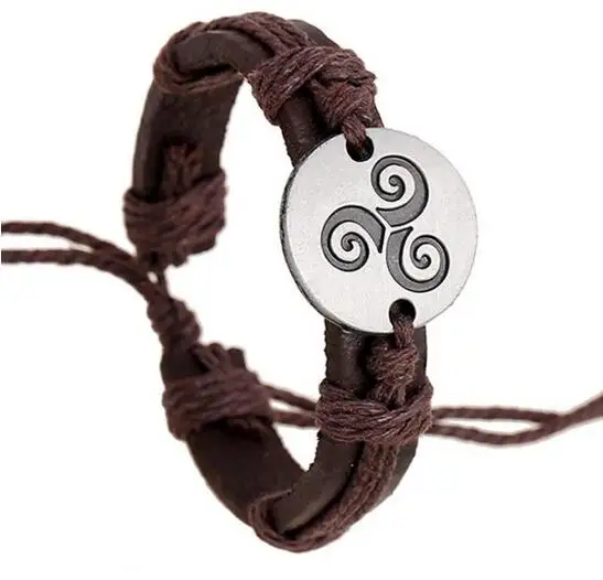 Кожаные браслеты Teen Wolf Triskele ювелирные изделия из фильма Pulseras Прямая поставка