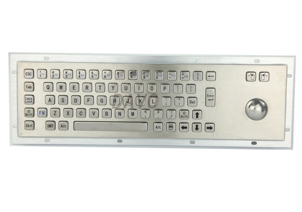 Клавиатура из нержавеющей стали металлическая клавиатура киоска с трекболом