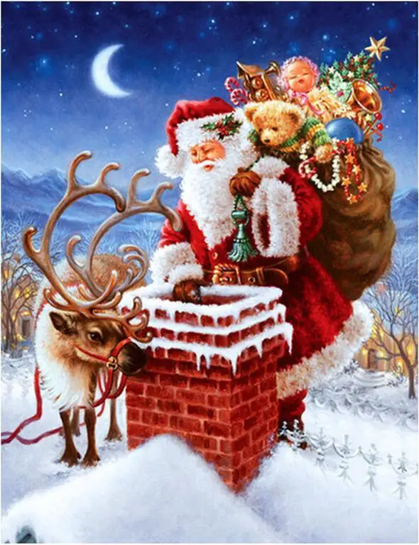 

Diy 5D Santa Cross Stitch Kit Square/round Drill Full Laid Diamond Painting Embroidery Christmas Home Decor Craft Sale