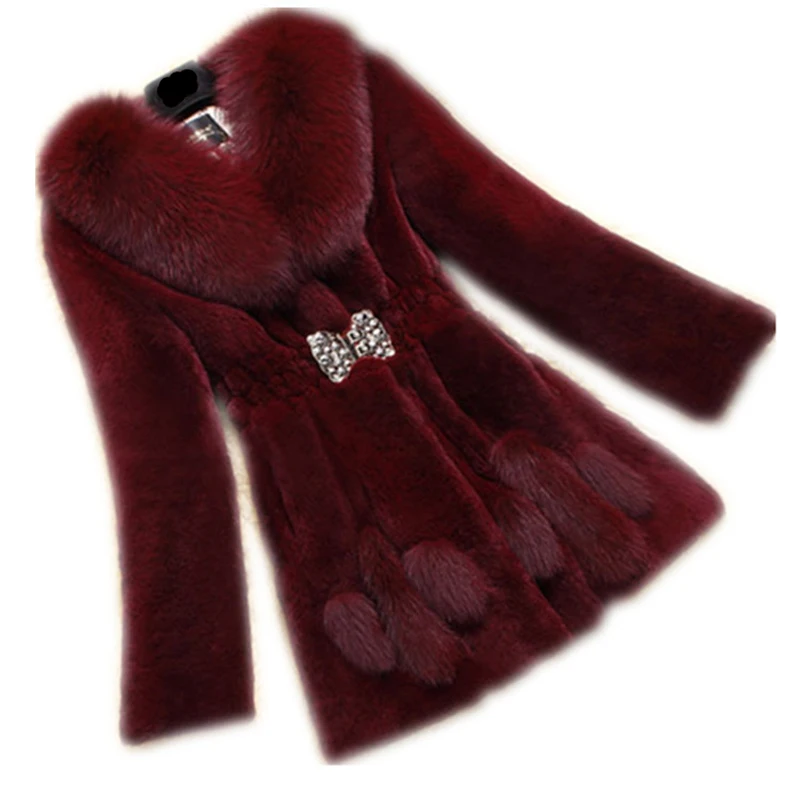 Женская модная шуба большого размера новинка зимы 2017 женская средней длины из