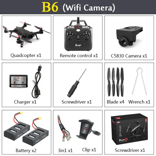C5830 MJX Bugs 6 B6 2,4G RC вертолет высокоскоростной бесщеточный двигатель RC Дрон с камерой FPV передача изображения в реальном времени RC Квадрокоптер - Цвет: C5830