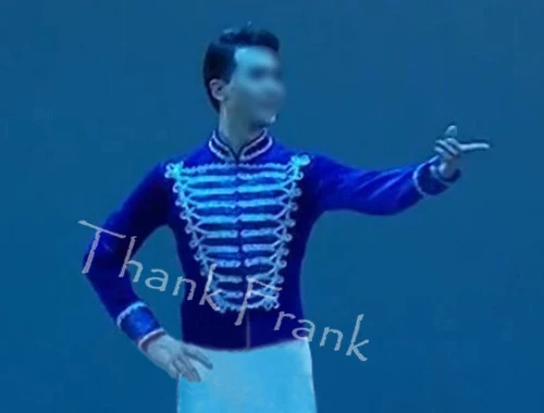 Royal blue Профессиональный Мужской балетный костюм для мальчиков, длинный рукав, танцевальный Топ принца, изготовленный на заказ, бархатные Мужские Сценические костюмы, Одежда для танцев C571 - Цвет: Royal blue