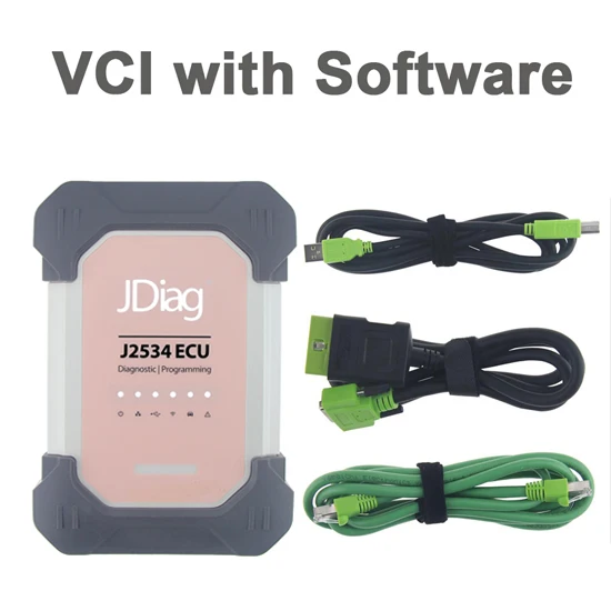 JDiag Elite II Pro J2534 для Hon-da/To-yota/Vo-lvo бренд VCI сканер и программатор с программным обеспечением HDD и ноутбук CF-19 - Цвет: VCI with Software