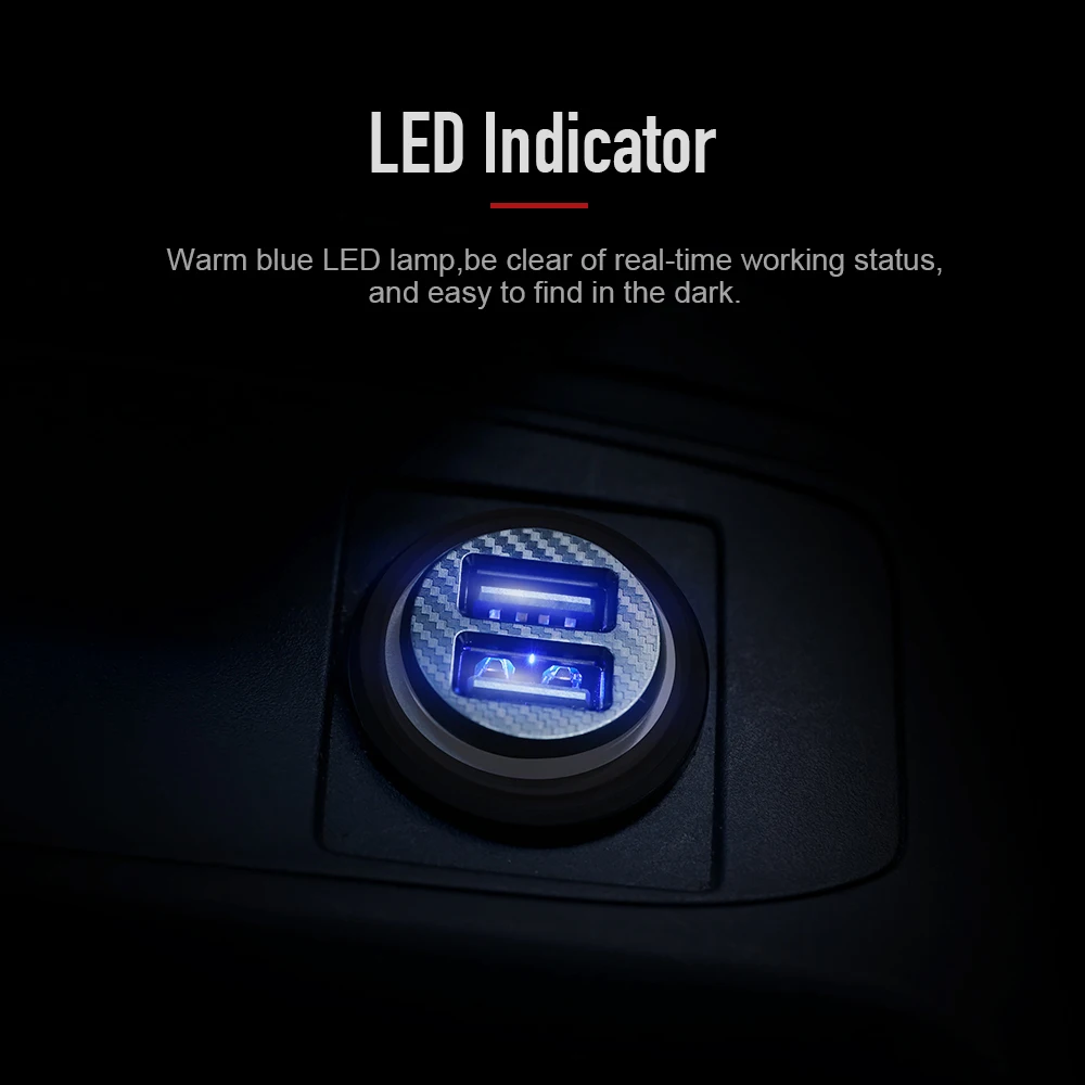 ROCK Dual USB Mini Автомобильное зарядное устройство 3.1A автомобильное Авто Зарядка 2