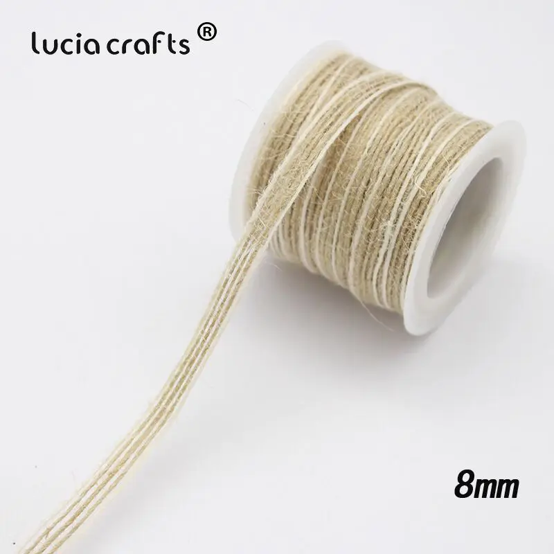 Style 1 8mm 1 рулон(5 метров) натуральная пеньковая веревка из мешковины, джутовые ленты, шнур, рукоделие Подарочная упаковка, нить, свадебные аксессуары V0805 - Цвет: Style 1 8mm