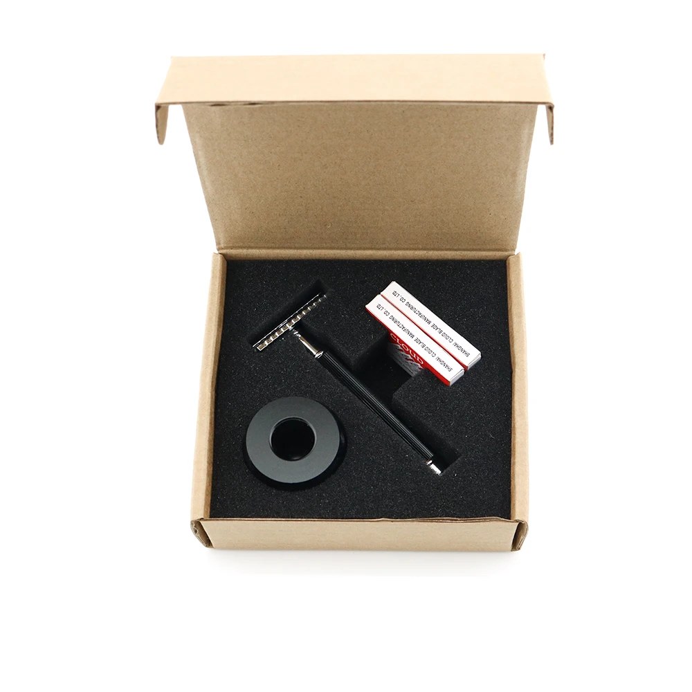 Безопасная бритва с двойным краем черной ручкой ручная классический стиль