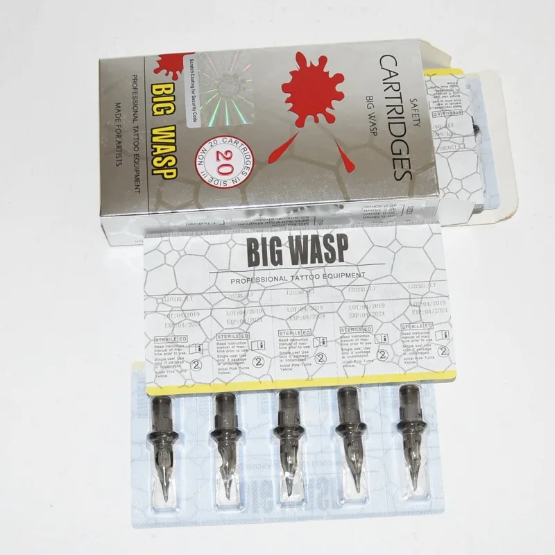 20 шт./кор. BIGWASP Одноразовые Макияж серый татуировки иглы RL/RS/RM/M1 наконечник для
