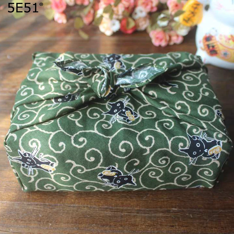 

Japanese style furoshiki cotton 100% /handkerchief kerchief cat printed 52cm/Many Uses