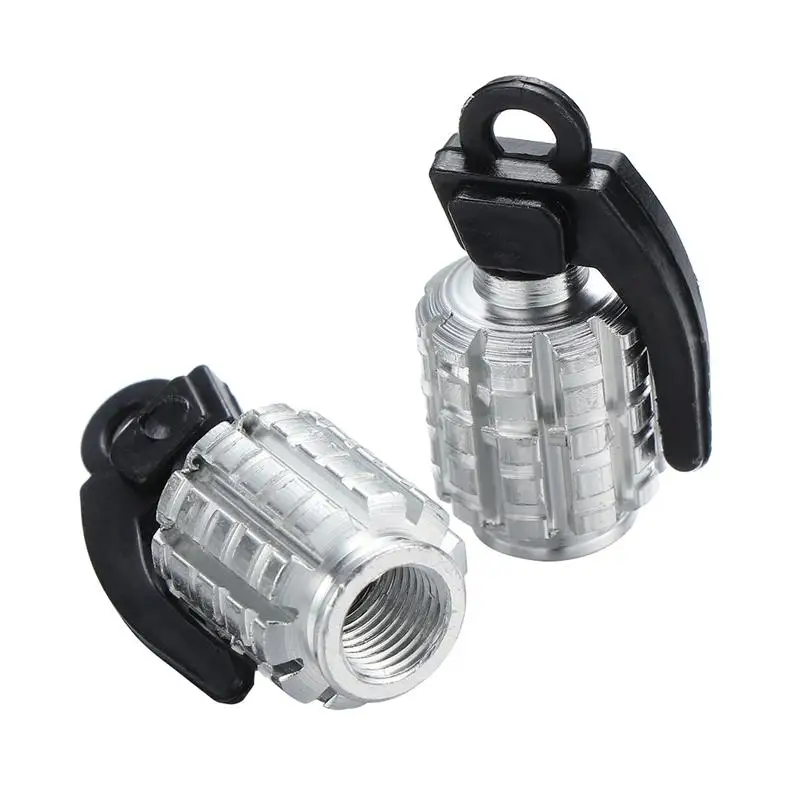 Silver Пара колпачков для клапанов Schrader style BMX из алюминиевого сплава для автомобиля, мотоцикла, скутера, велосипеда, MTB BMX, водонепроницаемые колпачки для пневматического клапанов - Цвет: Silver