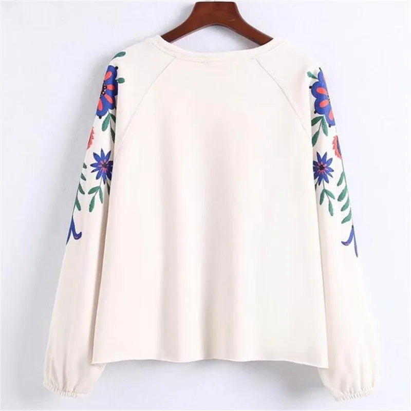 harajuku kpop floral sweatshirt women hoodies fashion white oversized hoodie pullover girl moletom feminino | Женская одежда