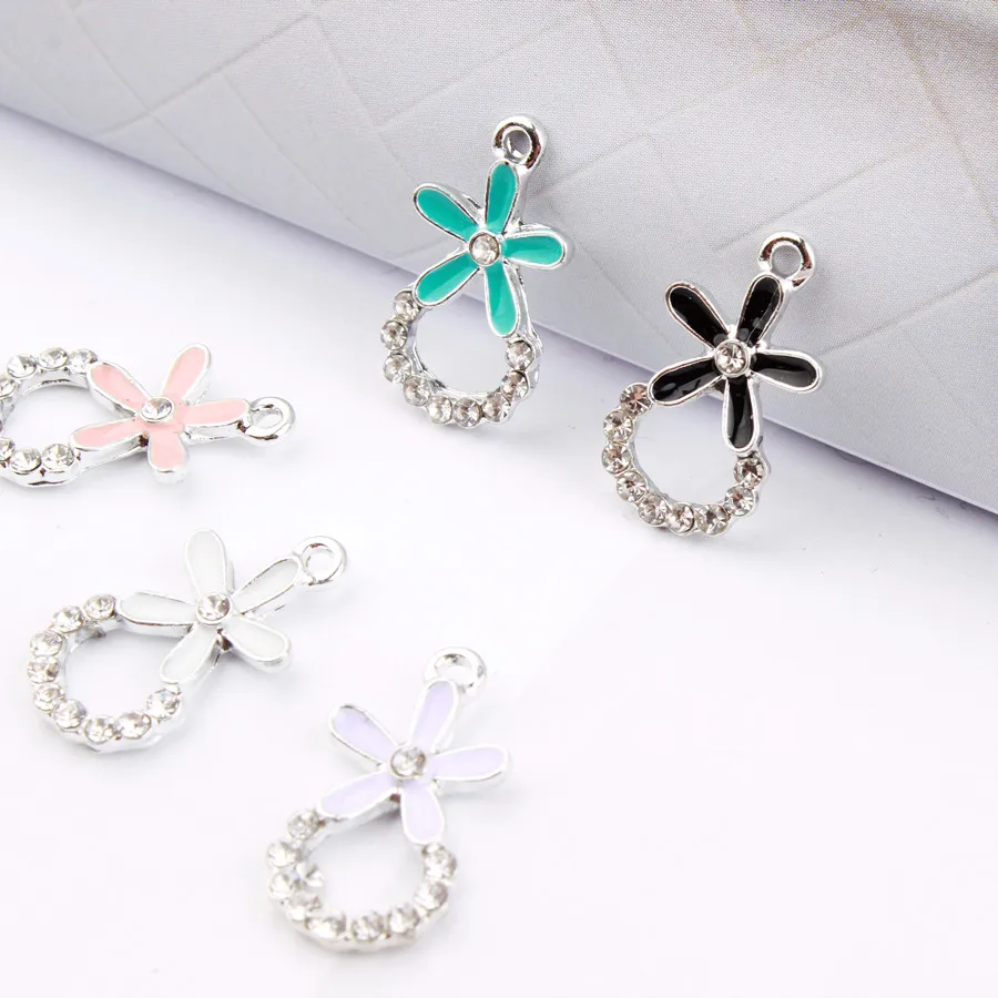 Новый дизайн украшение из горного хрусталя сплав капля масло серебряный тон