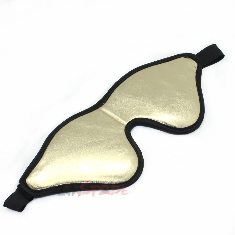 Золотые мягкие искусственные бандажные наручники и повязка на глаза комплект