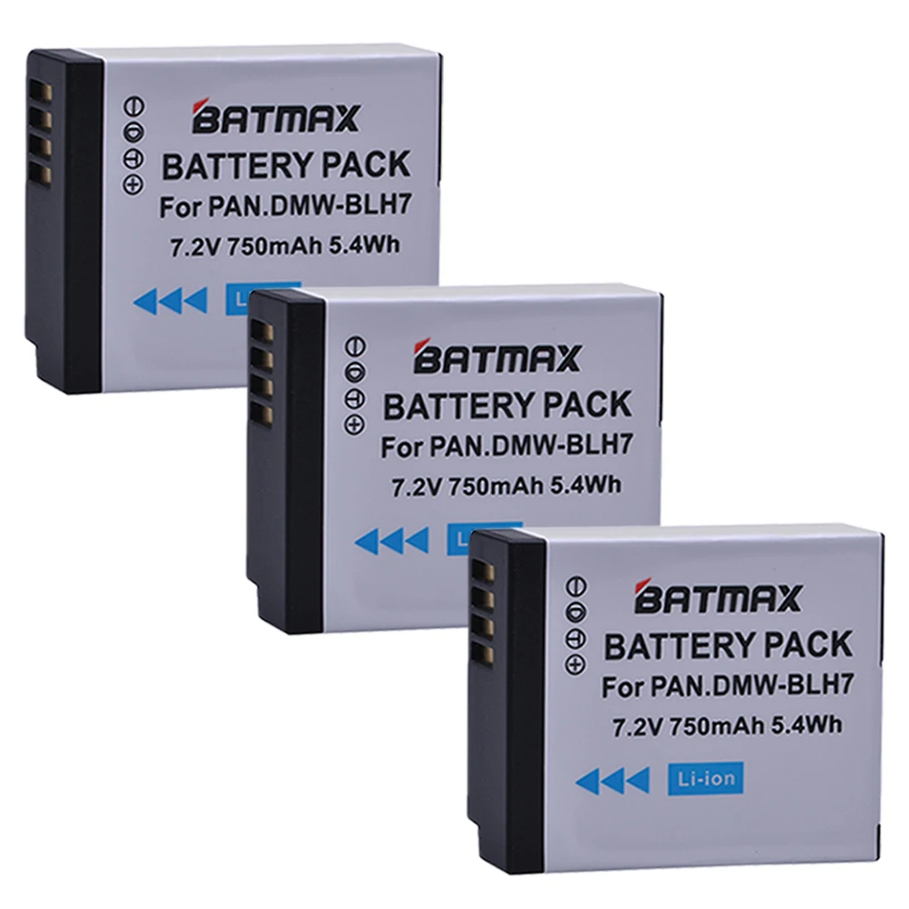 Аккумулятор DMW BLH7 750 DMW-BLH7 мА · ч 3 шт. зарядное устройство USB с ЖК-дисплеем для Panasonic