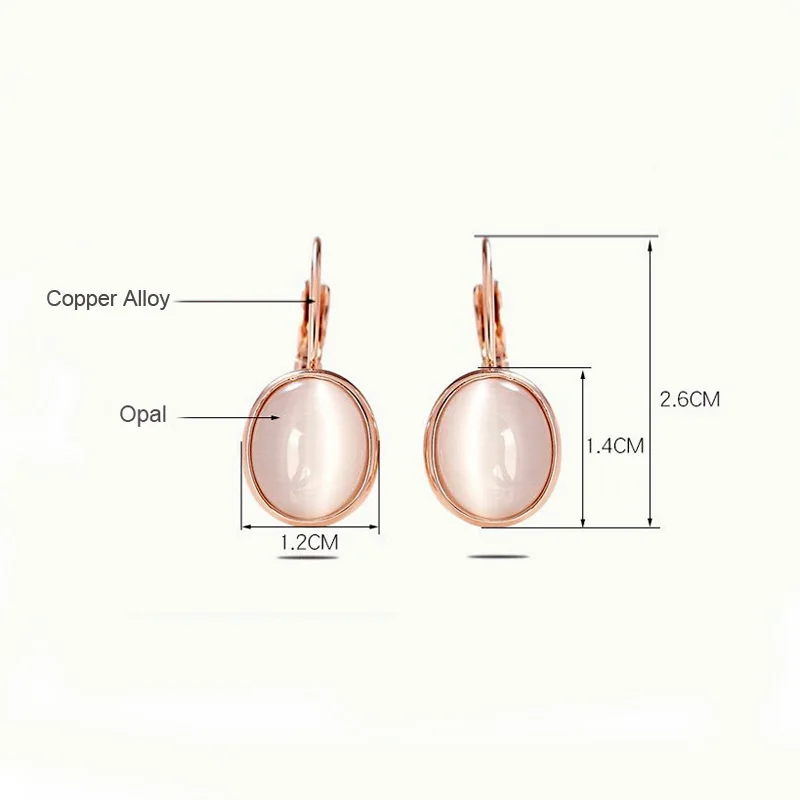 Moonrocy Модные Серьги Jewelry Мода розовое золото Цвет Австрийский Кристалл Опал Серьги Свадьба для Для женщин подарок