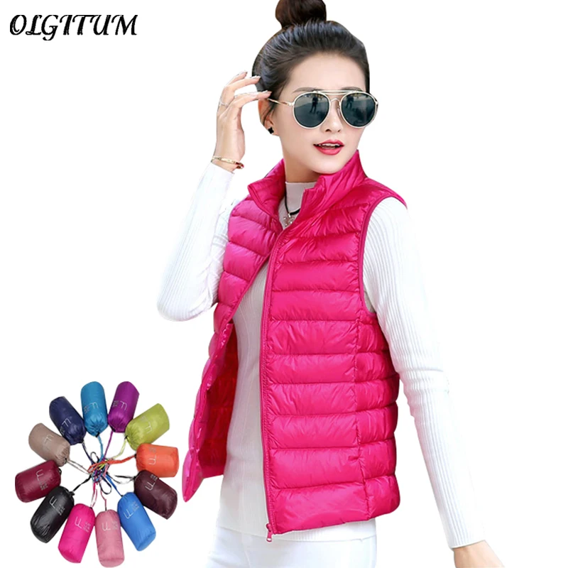

3XL New Brand Sleeveless Jacket Women 90% White Duck Down Vest Coat Winter Ultra Light Duck Down Vest Female Slim Warm Waistcoat