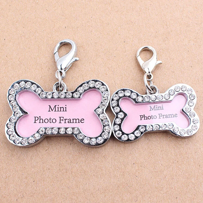 (50 шт./лот) милый дизайн в форме костей из нержавеющей стали с биркой для