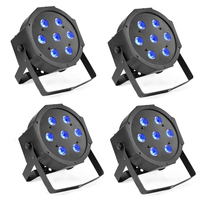 

Free Shipping 7*10W LED Mini Par with Remote Wash Beam Spot Stage Effect Light for DJ Disco RGBW DMX Moving Head