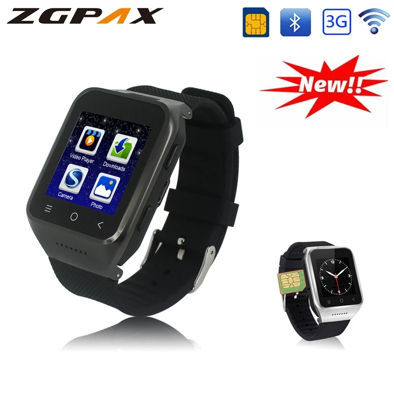 Бесплатная доставка ZGPAX S8 часы-смартфон Android 4 MTK6572 двухъядерный 1 5 дюймов gps Bluetooth 0