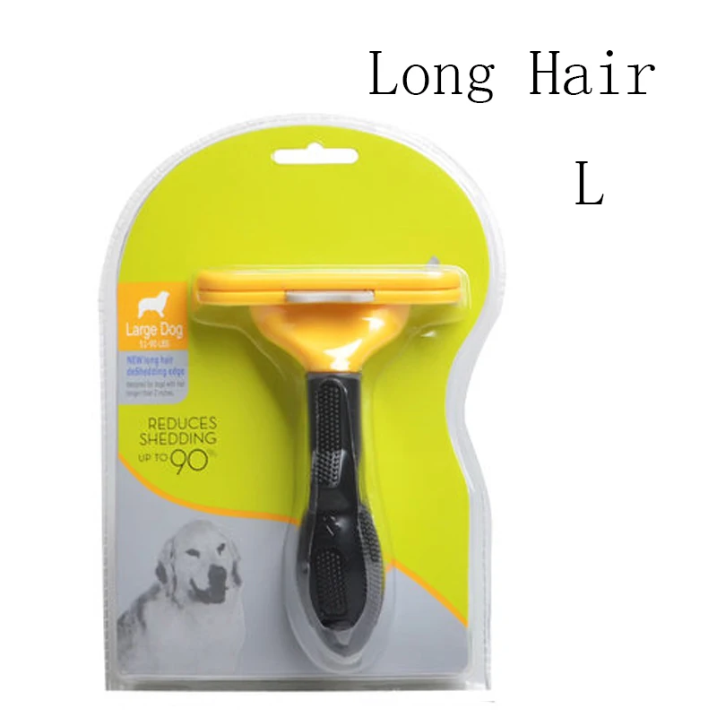 L-Long hair Расческа для шерсти домашних животных, щетка для собак, кошек, инструмент для ухода за шерстью, профессиональная расческа для удаления волос, расческа для собак, Аксессуары для кошек - Цвет: L-Long hair
