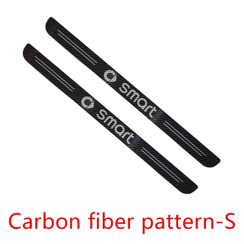 Carbon-S 2 штуки, накладка на дверную педаль из нержавеющей стали для Smart Fortwo 453 451, декоративная защита, автомобильные наклейки, аксессуары для модификации автомобиля - Название цвета: Carbon-S