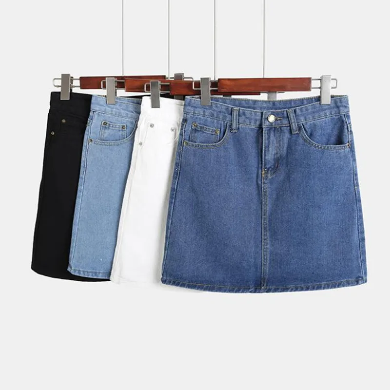 Юбка карандаш Женская джинсовая трапециевидная с высокой талией и