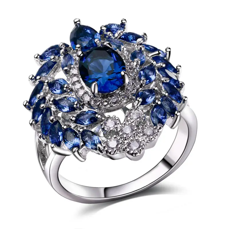 Элегантные ювелирные изделия Цвет Камень Кубический Цирконий Кристалл женские