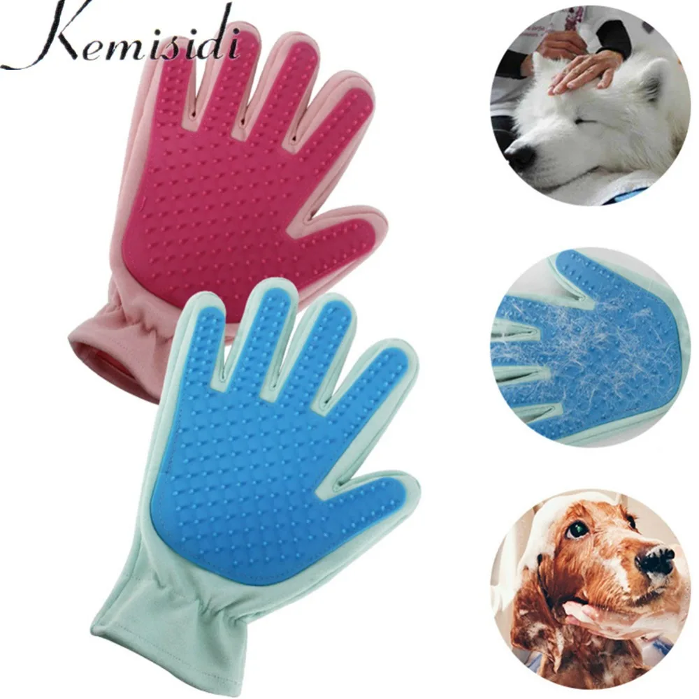 

KEMISIDI Silicone Cat Gloves Hair Comb Pet Bath Brush Gentle Efficient Massage Grooming Pet Washing Gloves Goods Hair Pet Finger