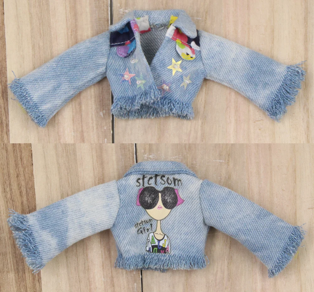 Одежда для куклы Blyth комплект женской джинсовой куртки с брюками костюм 1/6 azone BJD icy