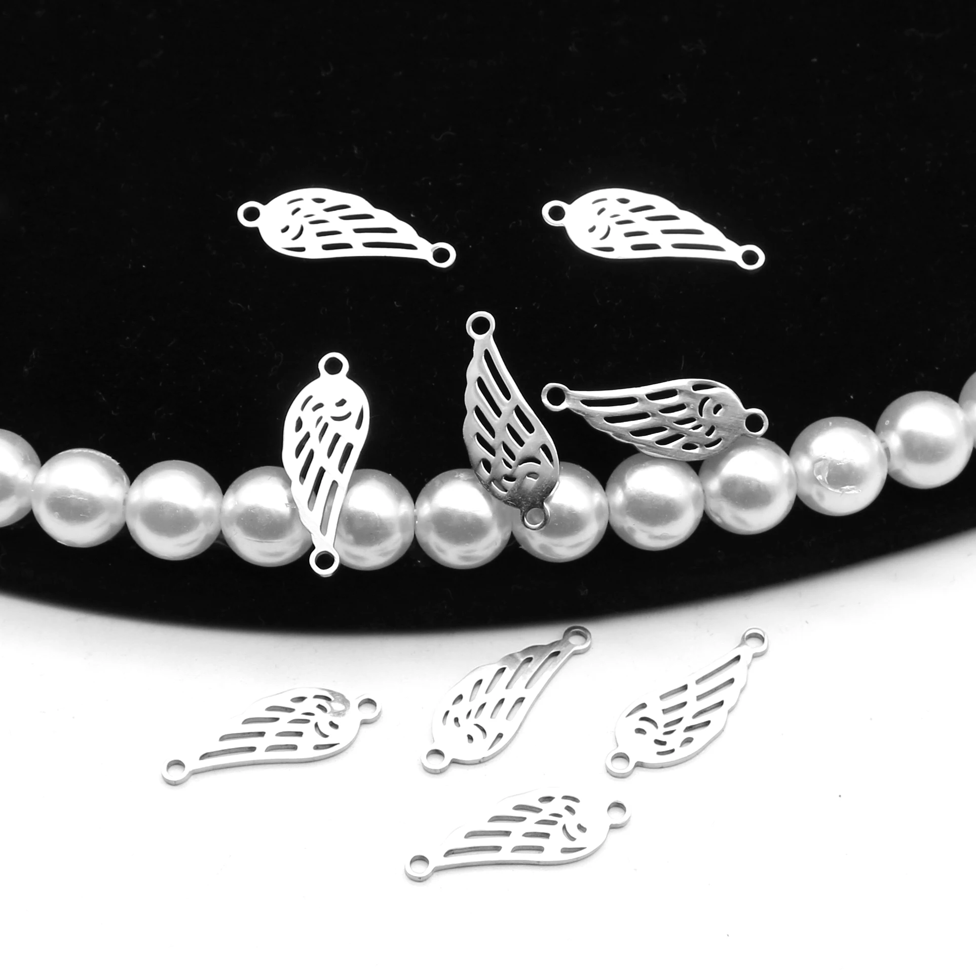 10 шт./лот из нержавеющей стали FeatherCharm разъем для браслета ожерелье Полые Подвески Diy Изготовление ювелирных изделий много оптом