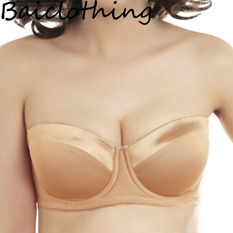 BAICLOTHING многоходовой женский 1/2 половина чашки на косточках без подкладки пуш-ап Гладкий Свадебный бюстгальтер 34 36 38 40 42 B C D E