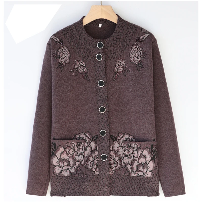 Женский свитер Модный повседневный трикотажный для мам среднего возраста