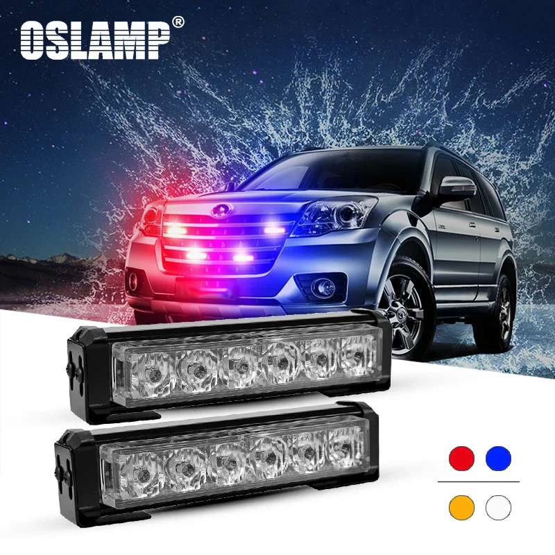 Oslamp 6 светодиодов Предупреждение льная лампа с выключателем белый +