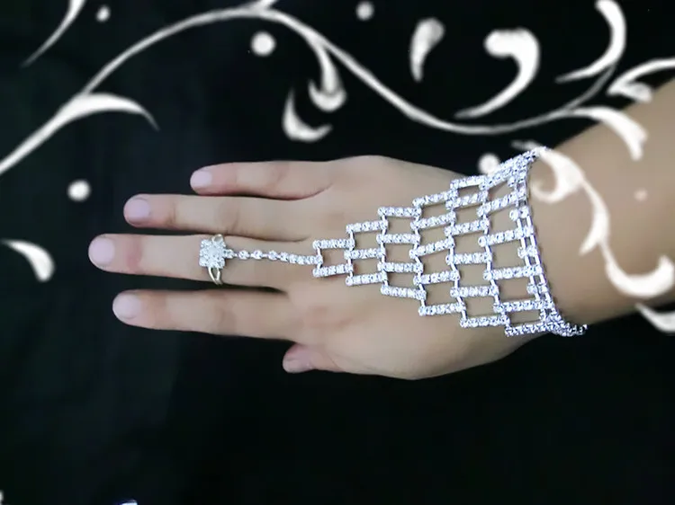 Новый роскошный свадебный ювелирный браслет-цепочка для невесты с кристаллами