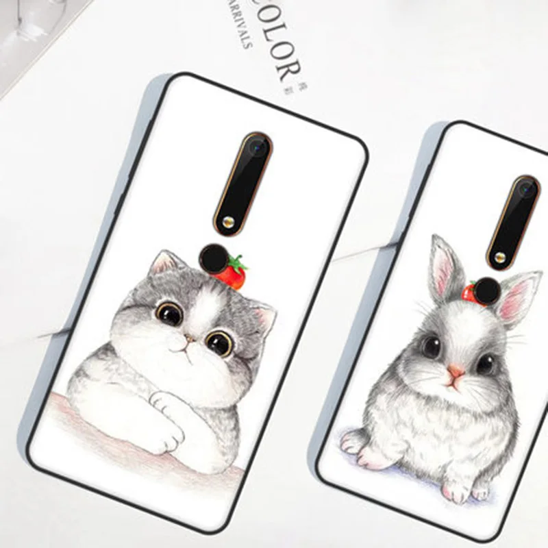 Роскошные Симпатичные кожи для Nokia6 2018 чехол Мода Прекрасный мультфильм мягкий
