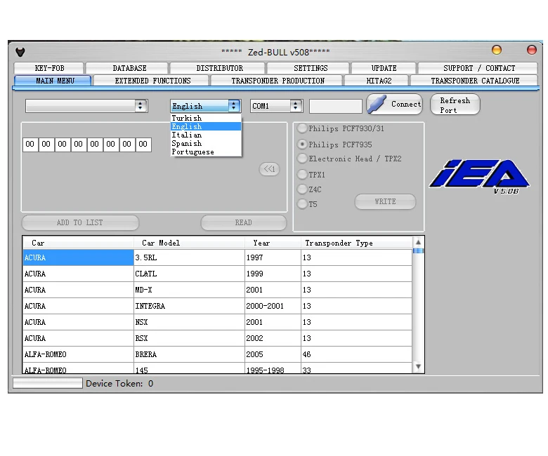 Неограниченное маркеры Zedbull V508 Авто ключевой программист Смарт Zed-bull MINI транспондер ключ V 508 zed-бык Ключ чайник диагностический инструмент